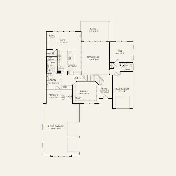 2D floor plan layout for the Gatefield by Pulte Homes in The Retreat at Carolina Ridge, Harrisburg, NC (Image 3).
