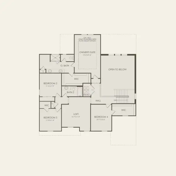 2D floor plan layout for the Newlyn by Pulte Homes in Stonehill, Howey-in-the-Hills, FL (Image 4).