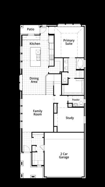 2D floor plan layout for the Easton by Highland Homes in Jubilee: 40ft. lots, Hockley, TX (Image 8).