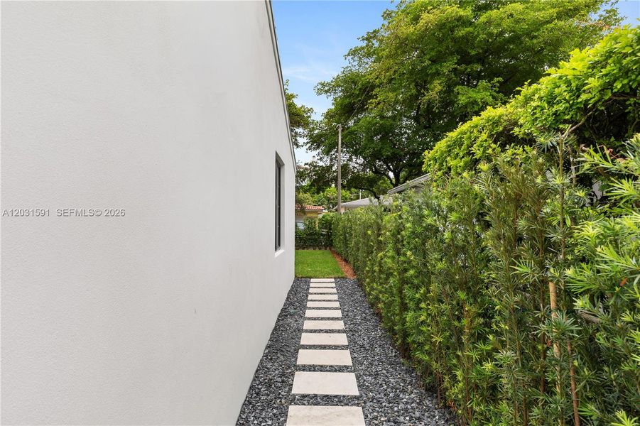Exterior details and patio area of a home in , Coral Gables (Image 29). Exterior details and patio area of a home in , Coral Gables (Image 29).