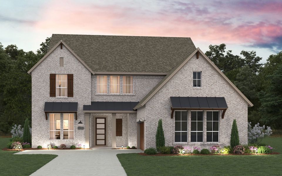 Front exterior of a new home in Canyon Falls 70s, Argyle, TX, highlighting curb appeal (Image 20).