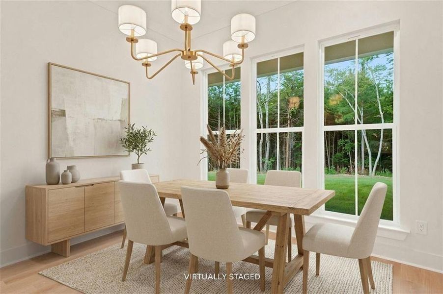 Furnished interior view inside a new home in , White (Image 10).