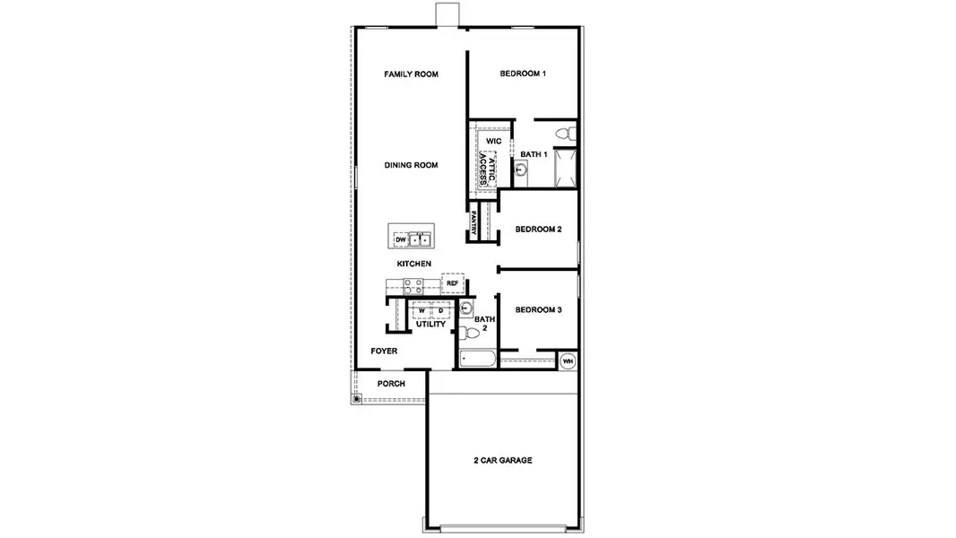 2D floor plan layout for the The Barton by D.R. Horton in High Garden, Comfort, TX (Image 3). 2D floor plan layout for the The Barton by D.R. Horton in High Garden, Comfort, TX (Image 3).