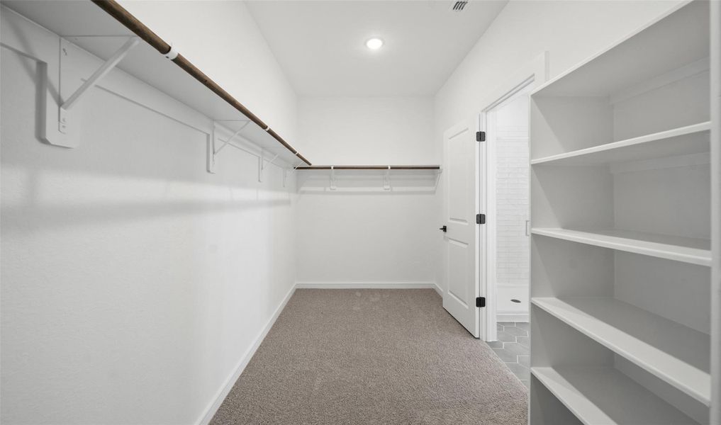 Walk-in closet in the primary suite (*Photo not of actual home and used for illustration purposes only.)