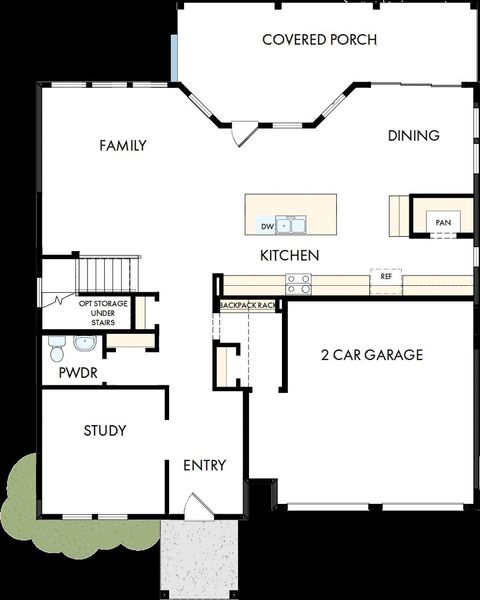 2D floor plan layout of this home in Nexton - Midtown - The Village Collection, Summerville, SC (Image 5).
