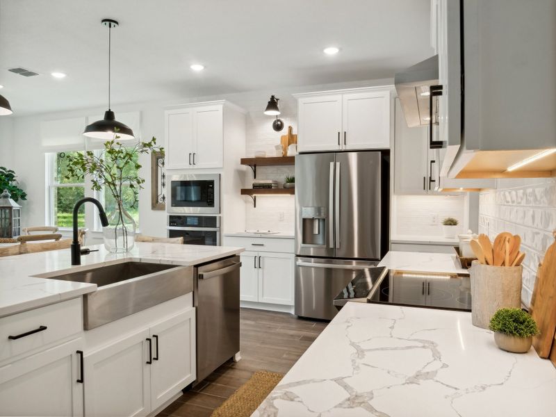 Kitchen with stainless steel apron-front sink Kitchen with stainless steel apron-front sink