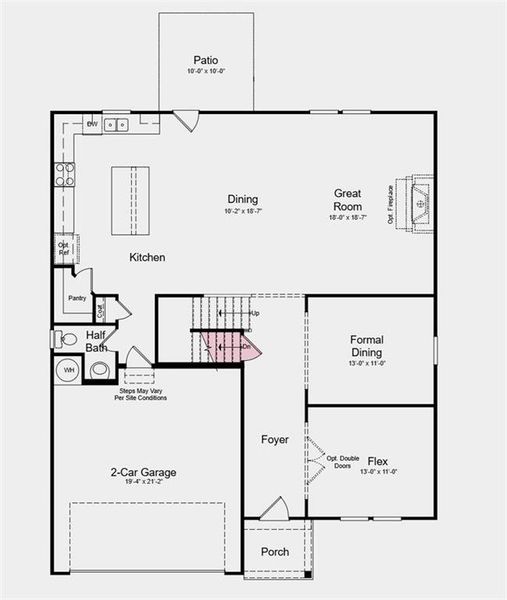 2D floor plan layout of this home in Falls Creek, Flowery Branch, GA (Image 4).