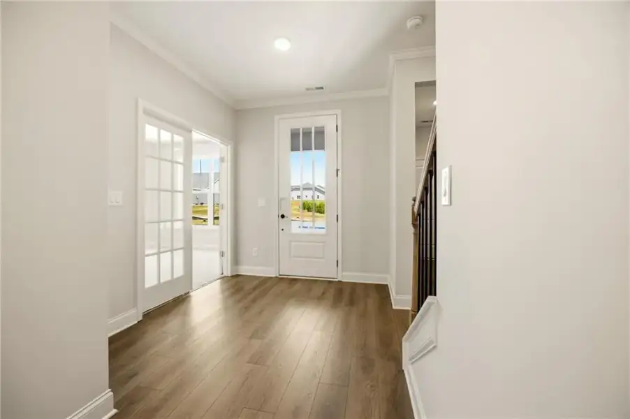 Spacious, unfurnished interior of a new home in Heritage Pointe at The Georgian, Villa Rica (Image 25). Spacious, unfurnished interior of a new home in Heritage Pointe at The Georgian, Villa Rica (Image 25).