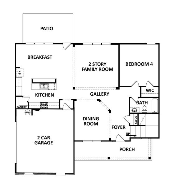 2D floor plan layout for the (GA)The Hayden | Side Entry by Reliant Homes in Alcovy Station, Covington, GA (Image 7).