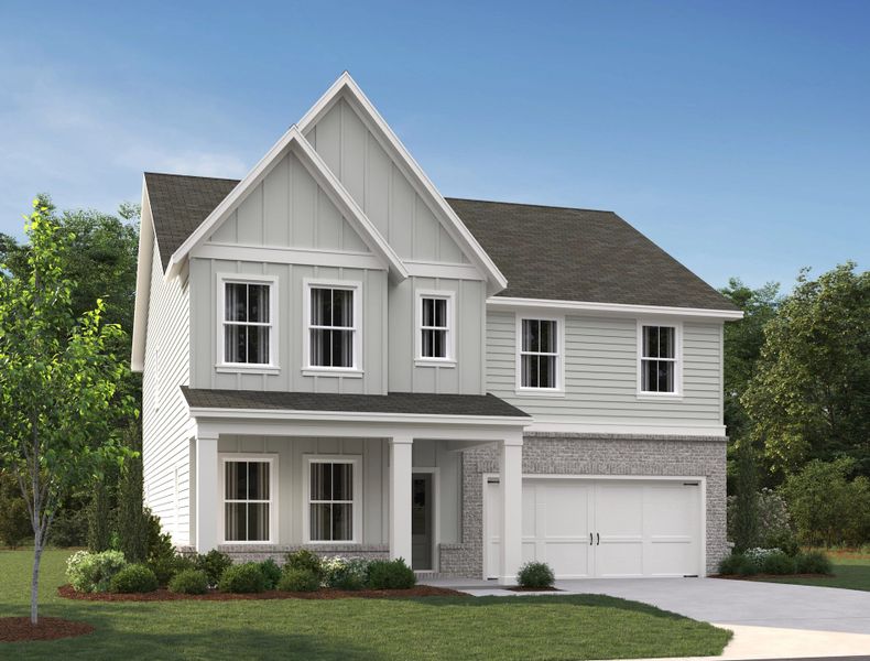 Representative exterior photo of a completed home built from the Pearson by Ashton Woods in Langston Reserve, Cartersville, GA (Image 1). Representative exterior photo of a completed home built from the Pearson by Ashton Woods in Langston Reserve, Cartersville, GA (Image 1).