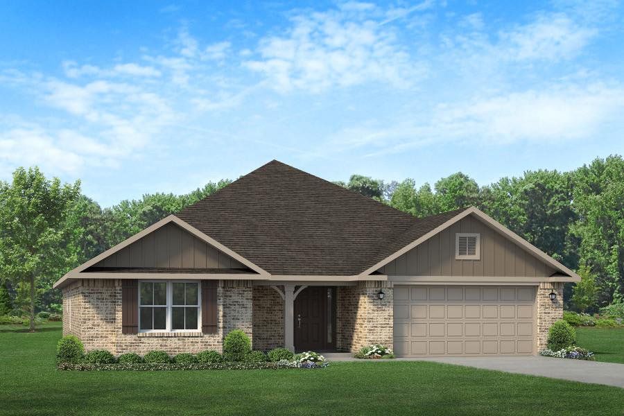 Representative exterior photo of a completed home built from the 1902 by Adams Homes in Copper Creek, Winterville, NC (Image 30).