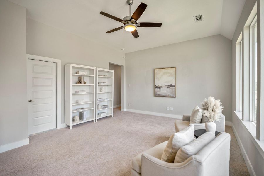 This roomy game room looks like the perfect spot for rowdy summer slumber parties, epic game nights with plenty of laughter along the way.