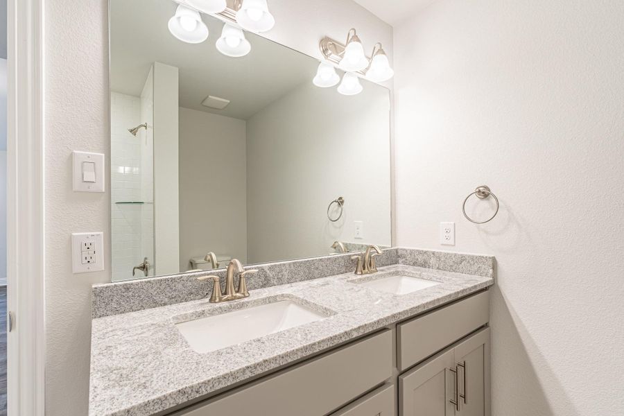 Secondary bath with double sinks Secondary bath with double sinks
