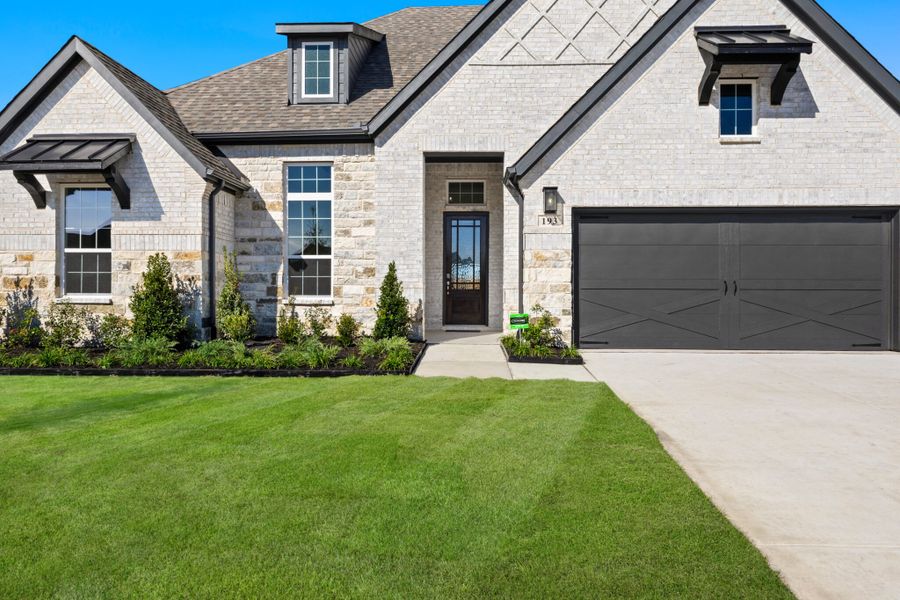 Front exterior of a new home in Myrtle Creek, Waxahachie, TX, highlighting curb appeal (Image 22).