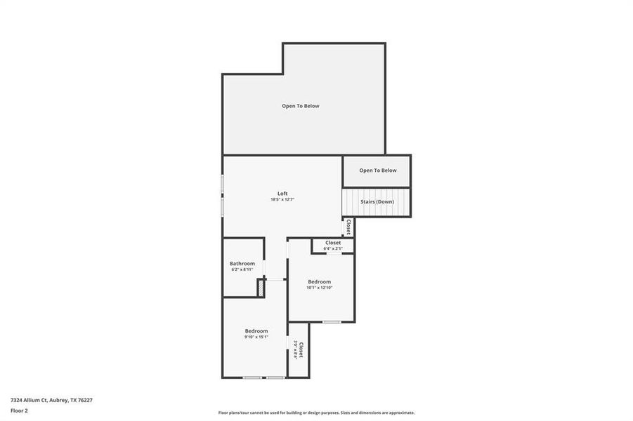 2D floor plan layout of this home in , Little Elm, TX (Image 3).