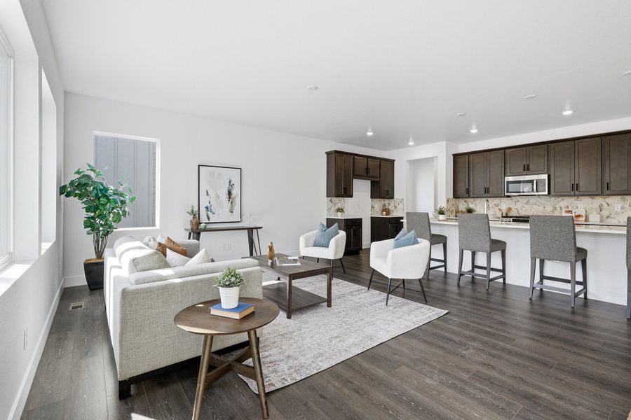 Furnished interior view inside a new home in Trailstone, Arvada (Image 6).