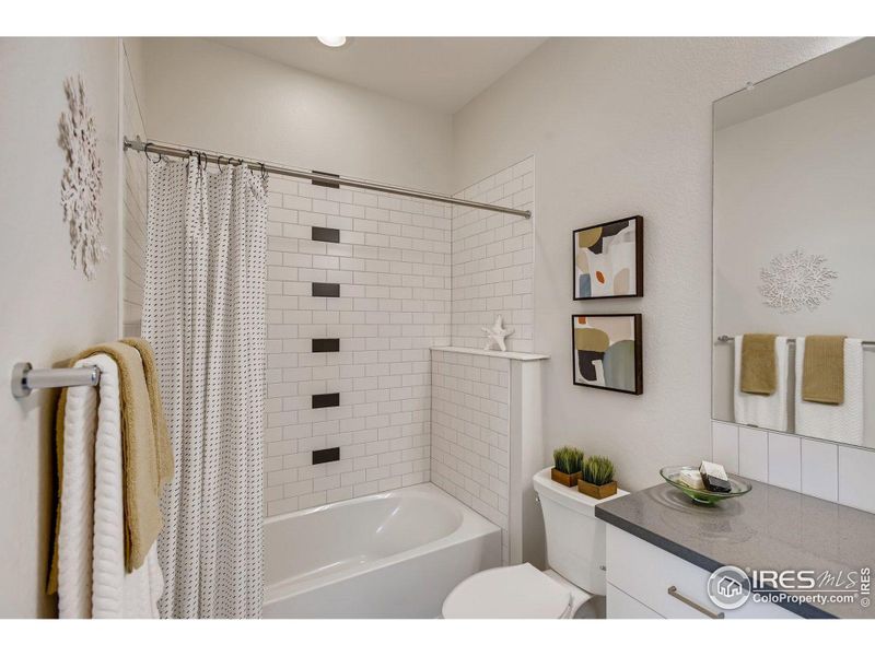 Secondary Bathroom. Photos are of the model home.