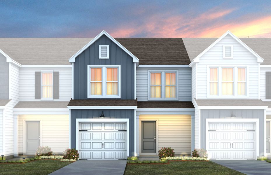 Front exterior of a new home in Poets Walk, Whitsett, NC, highlighting curb appeal (Image 22).