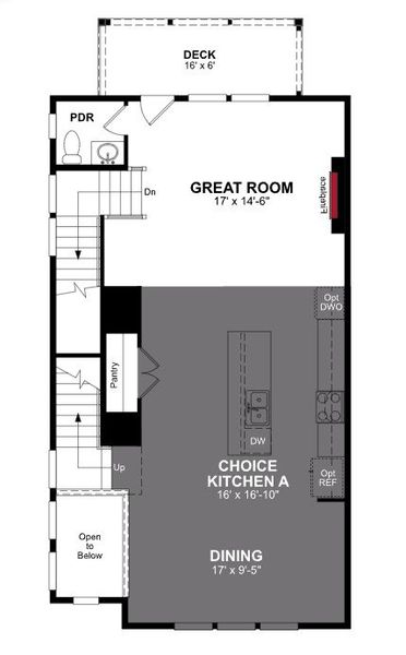 2D floor plan layout of this home in Towne Village at Suwanee Dam, Sugar Hill, GA (Image 5).