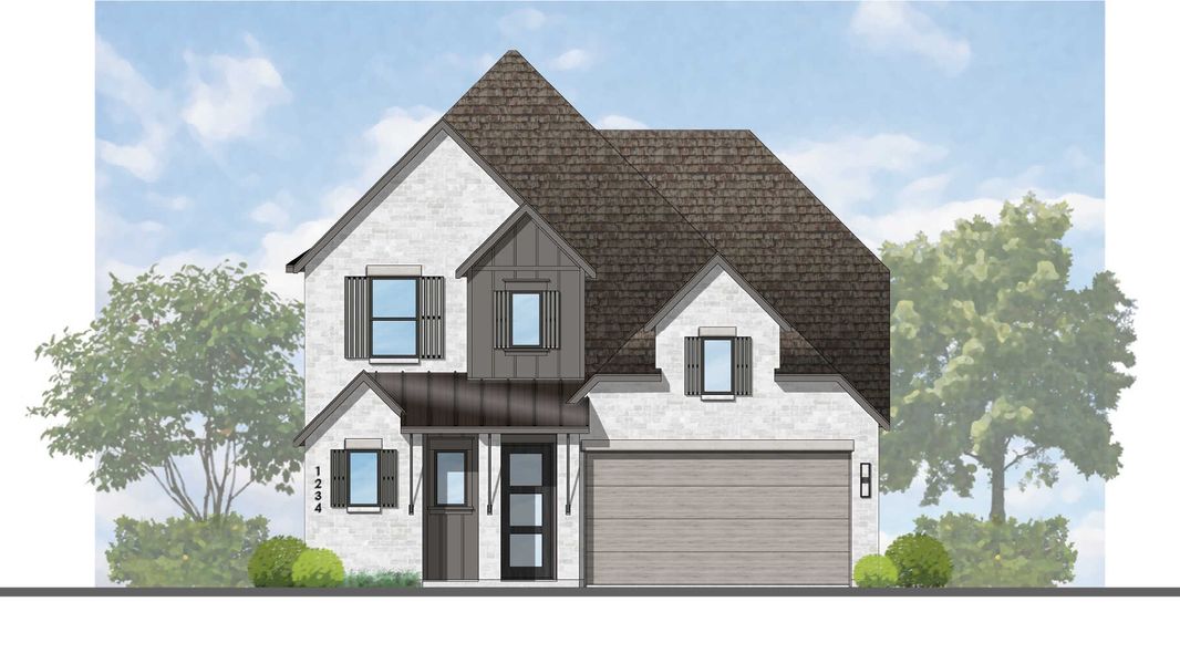 Representative rendering of the exterior for the Panamera Plan by Highland Homes (Image 29).