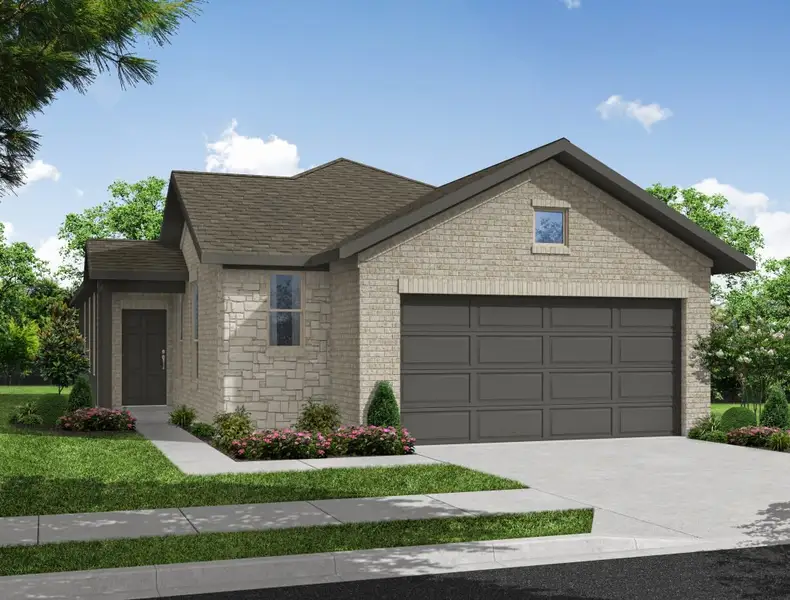 Representative exterior photo of a completed home built from the Rowan by Impression Homes in Bryant Farms, Melissa, TX (Image 9). Representative exterior photo of a completed home built from the Rowan by Impression Homes in Bryant Farms, Melissa, TX (Image 9).
