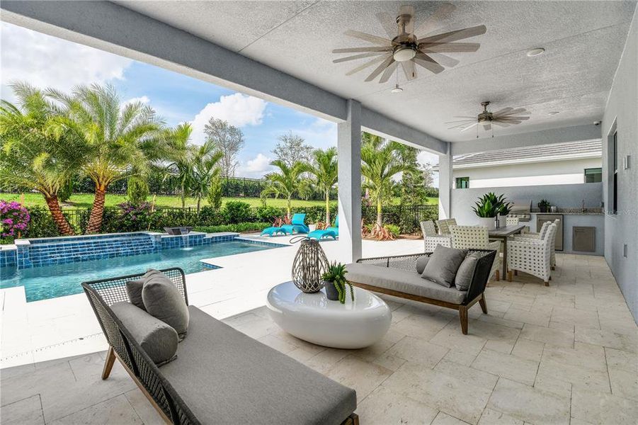 Exterior details and patio area of a home in Cresswind Lakewood Ranch, Lakewood Ranch (Image 3).