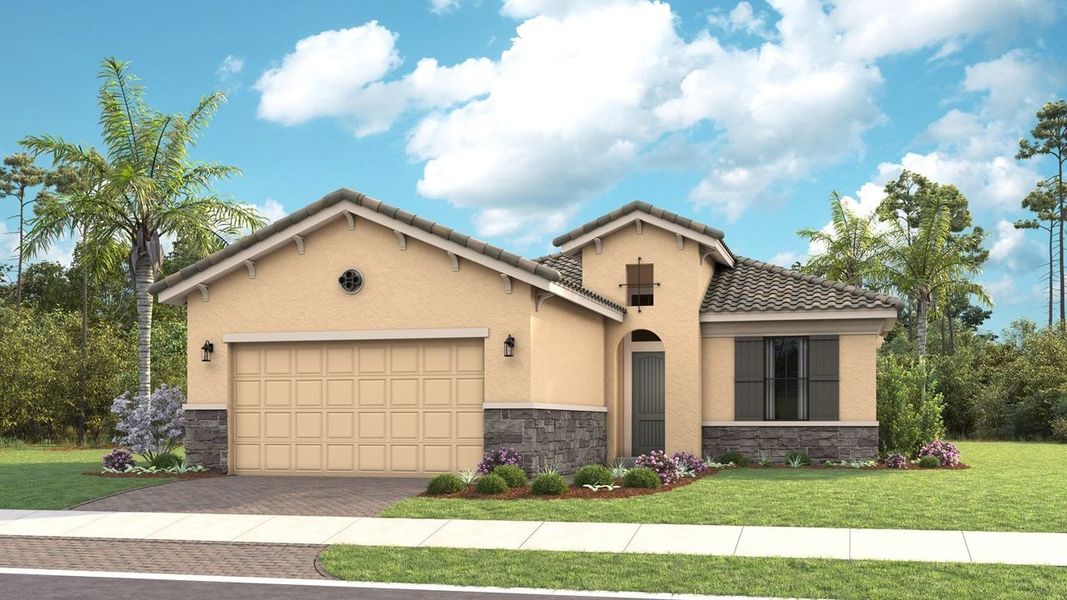 Mediterranean - Front Load Garage