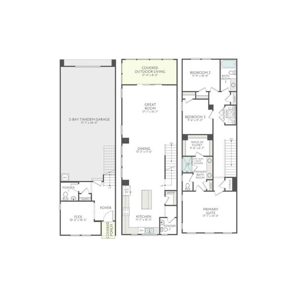 2D floor plan layout for the Price by Tri Pointe Homes in Old Town Village, Waxhaw, NC (Image 3). 2D floor plan layout for the Price by Tri Pointe Homes in Old Town Village, Waxhaw, NC (Image 3).