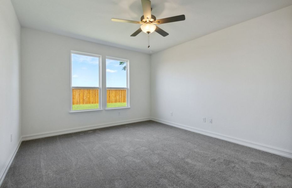 Oversized owner's suite with large windows