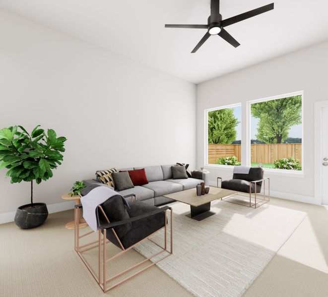 Representative furnished interior of a home built from the Ember by Tri Pointe Homes in The Meadows, Denton (Image 6).