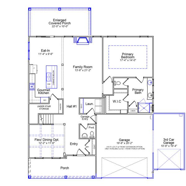 2D floor plan layout of this home in Meadows at Four Mile, Conway, SC (Image 2). 2D floor plan layout of this home in Meadows at Four Mile, Conway, SC (Image 2).