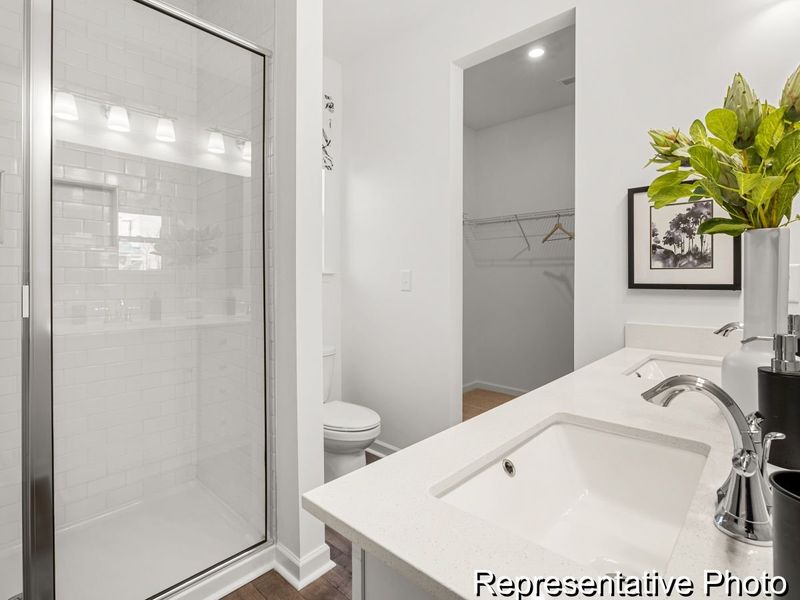 Furnished interior view inside a new home in North District at Flowers Plantation Townhomes, Clayton (Image 10). Furnished interior view inside a new home in North District at Flowers Plantation Townhomes, Clayton (Image 10).