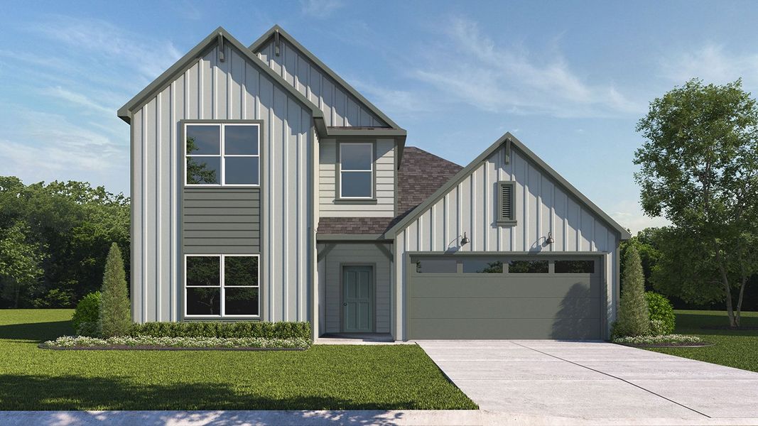 Representative exterior photo of a completed home built from the Midland by D.R. Horton in Creeks at Burnett Trail, Canton, TX (Image 19). Representative exterior photo of a completed home built from the Midland by D.R. Horton in Creeks at Burnett Trail, Canton, TX (Image 19).