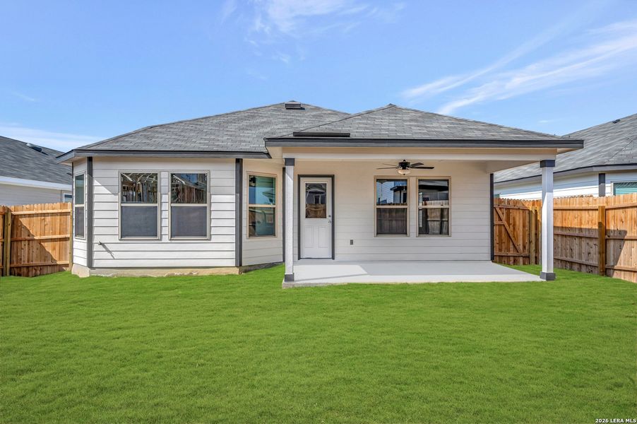 Exterior details and patio area of a home in Meadows at Clear Springs, New Braunfels (Image 4). Exterior details and patio area of a home in Meadows at Clear Springs, New Braunfels (Image 4).