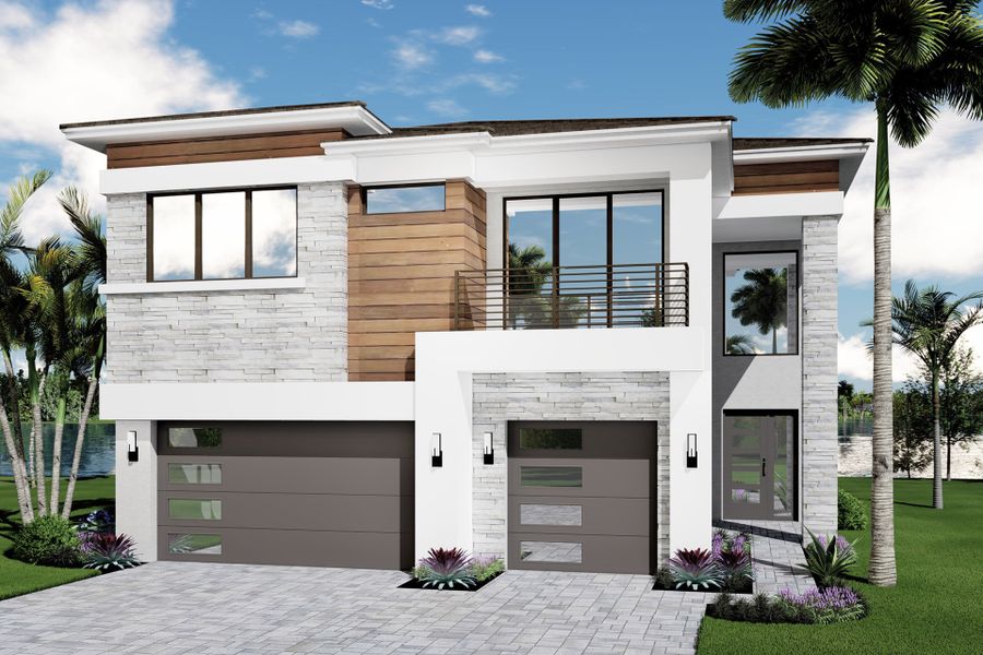 Representative exterior photo of a completed home built from the Honolulu by GL Homes in Lotus Edge, Boca Raton, FL (Image 12).