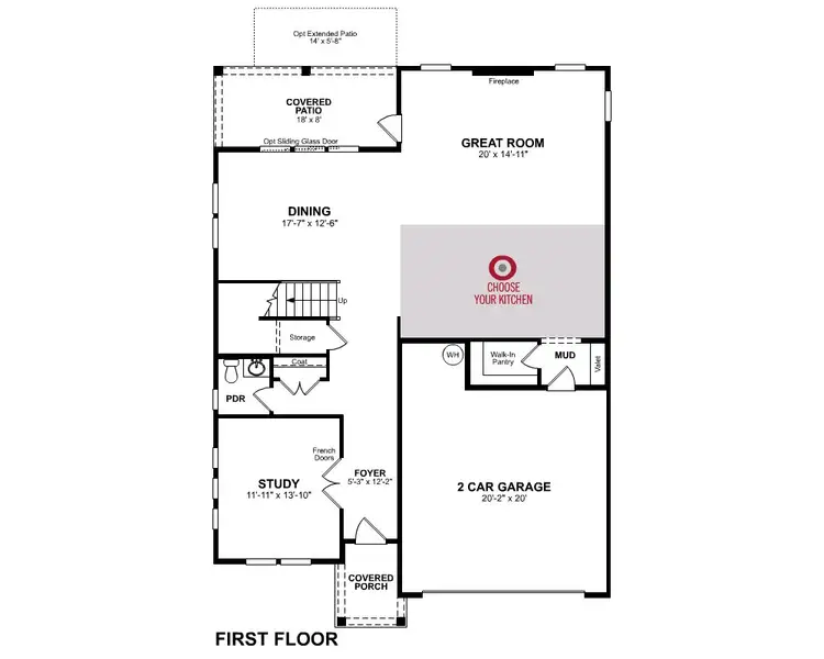 2D floor plan layout for the Riverside by Beazer Homes in Heirloom Landing, Auburn, GA (Image 4).