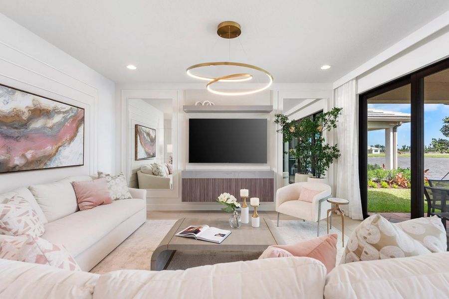 Furnished interior view inside a new home in Valencia Parc at Riverland, Port St. Lucie (Image 7).