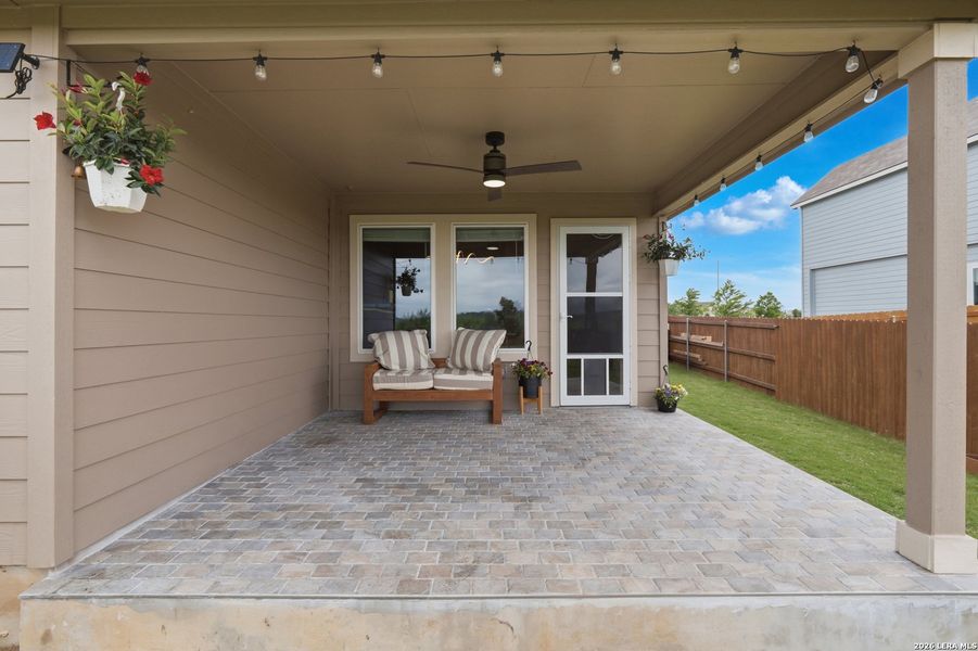 Exterior details and patio area of a home in Copper Canyon, Bulverde (Image 26).