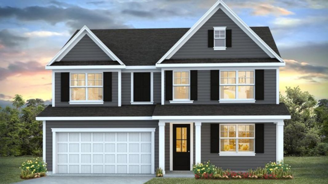 Representative exterior photo of a completed home built from the HARBOR OAK by D.R. Horton in The Cove at Mallard Crossing, Summerville, SC (Image 1).