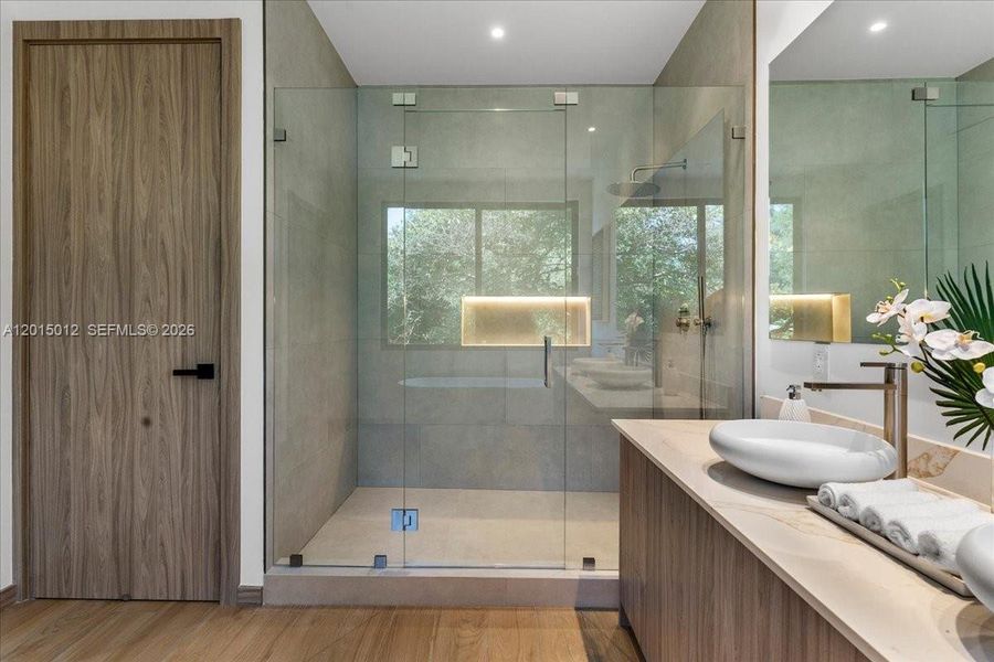 Furnished interior view inside a new home in , Miami (Image 34).