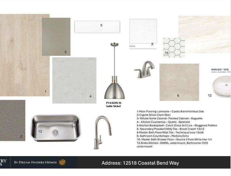 Sample of building materials used in homes in Bridgeland, Cypress (Image 3).