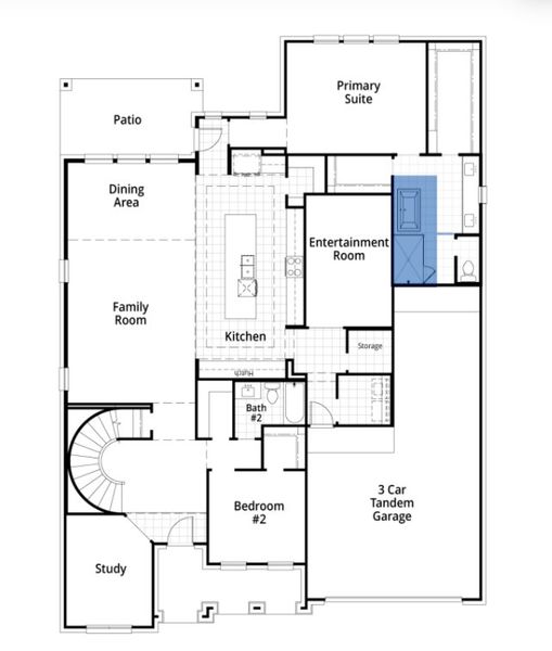 2D floor plan layout for the Regis by Highland Homes in Mantua Point, Van Alstyne, TX (Image 33).