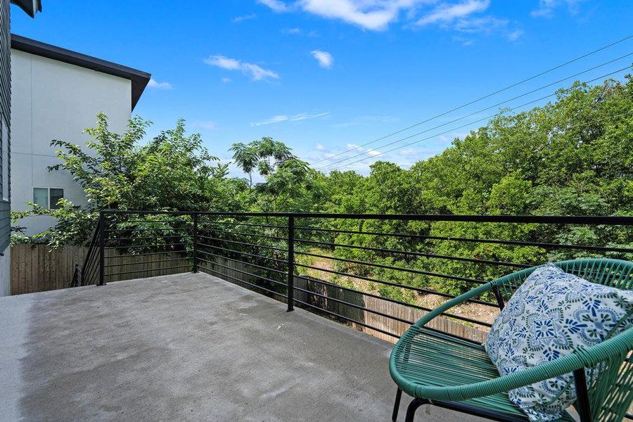 Exterior details and patio area of a home in Agave, Austin (Image 22).