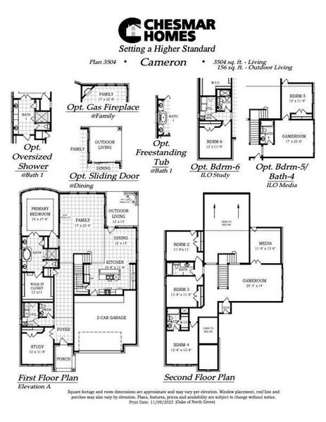 2D floor plan layout of this home in Oaks of North Grove, Waxahachie, TX (Image 5).