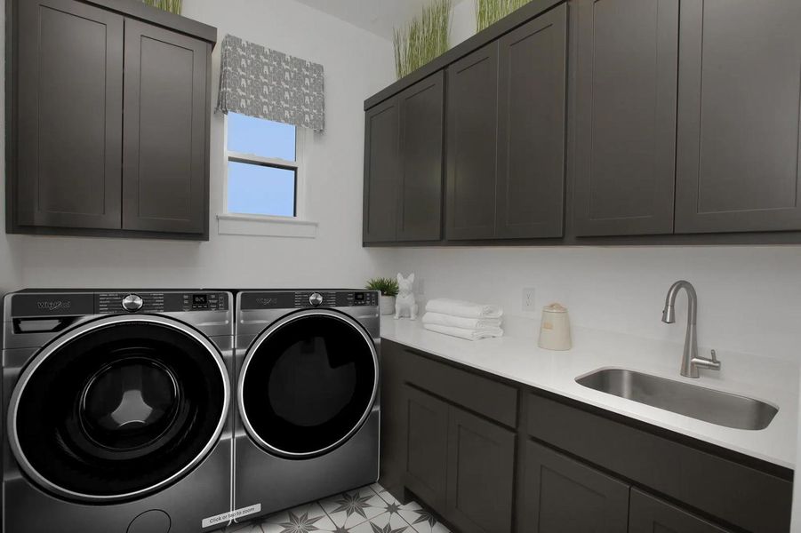 Furnished interior view inside a new home in Rough Hollow The District, Lakeway (Image 14).
