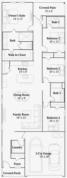 2D floor plan layout of this home in Timbers Edge, New Caney, TX (Image 2). 2D floor plan layout of this home in Timbers Edge, New Caney, TX (Image 2).