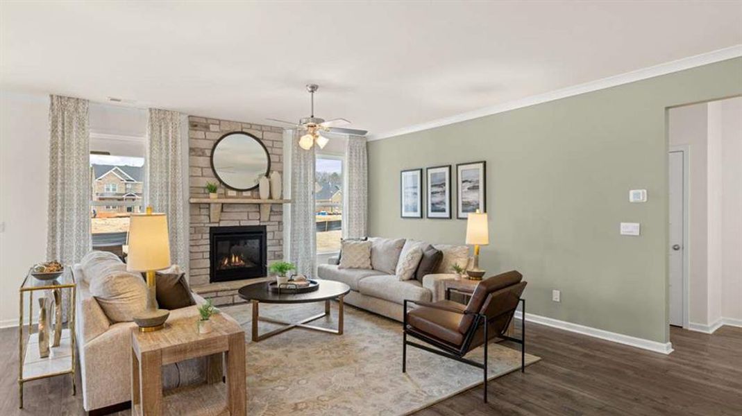 Furnished interior view inside a new home in Heritage Pointe, Senoia (Image 14).