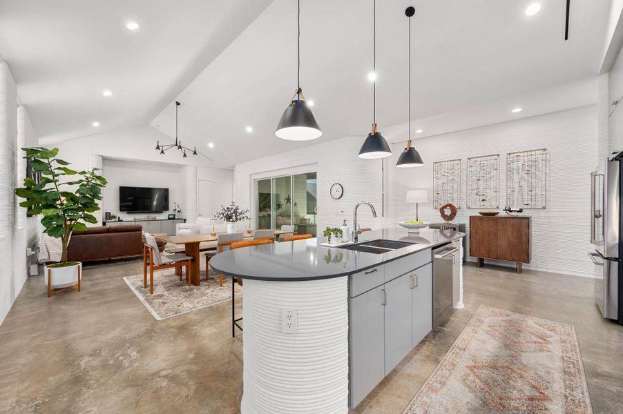 Furnished interior view inside a new home in Wolf Ranch: Genesis Collection, Georgetown (Image 16). Furnished interior view inside a new home in Wolf Ranch: Genesis Collection, Georgetown (Image 16).