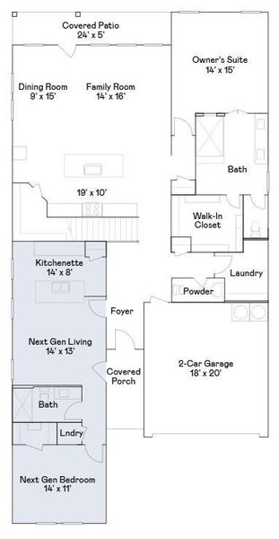 2D floor plan layout of this home in Winward Cove, Katy, TX (Image 2).