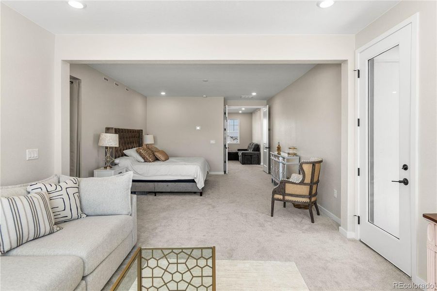 Upstairs primary bedroom owners retreat